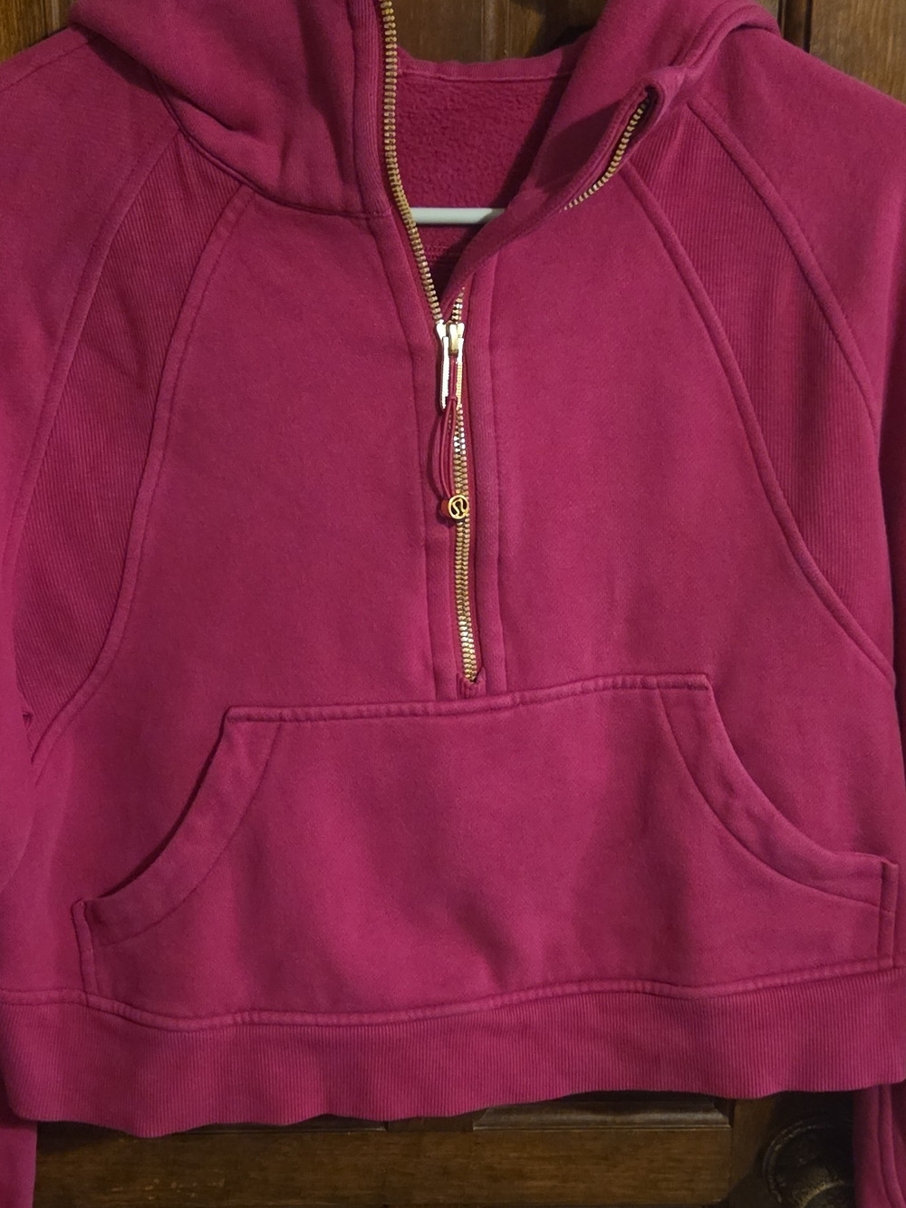 Lululemon Scuba Oversized Half Zip Hoodie Gold Hardware XS/S Garnet